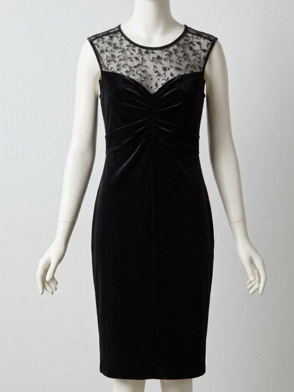 Velvet midi black dress for special events